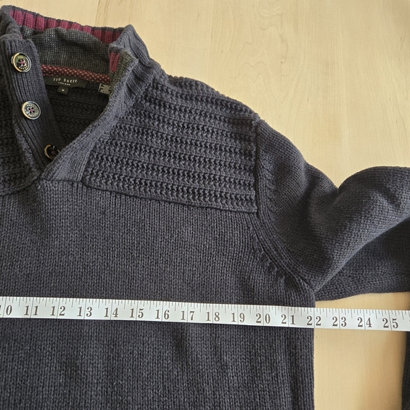 Ted Baker Navy Zip Up Sweater - Picture 10 of 13